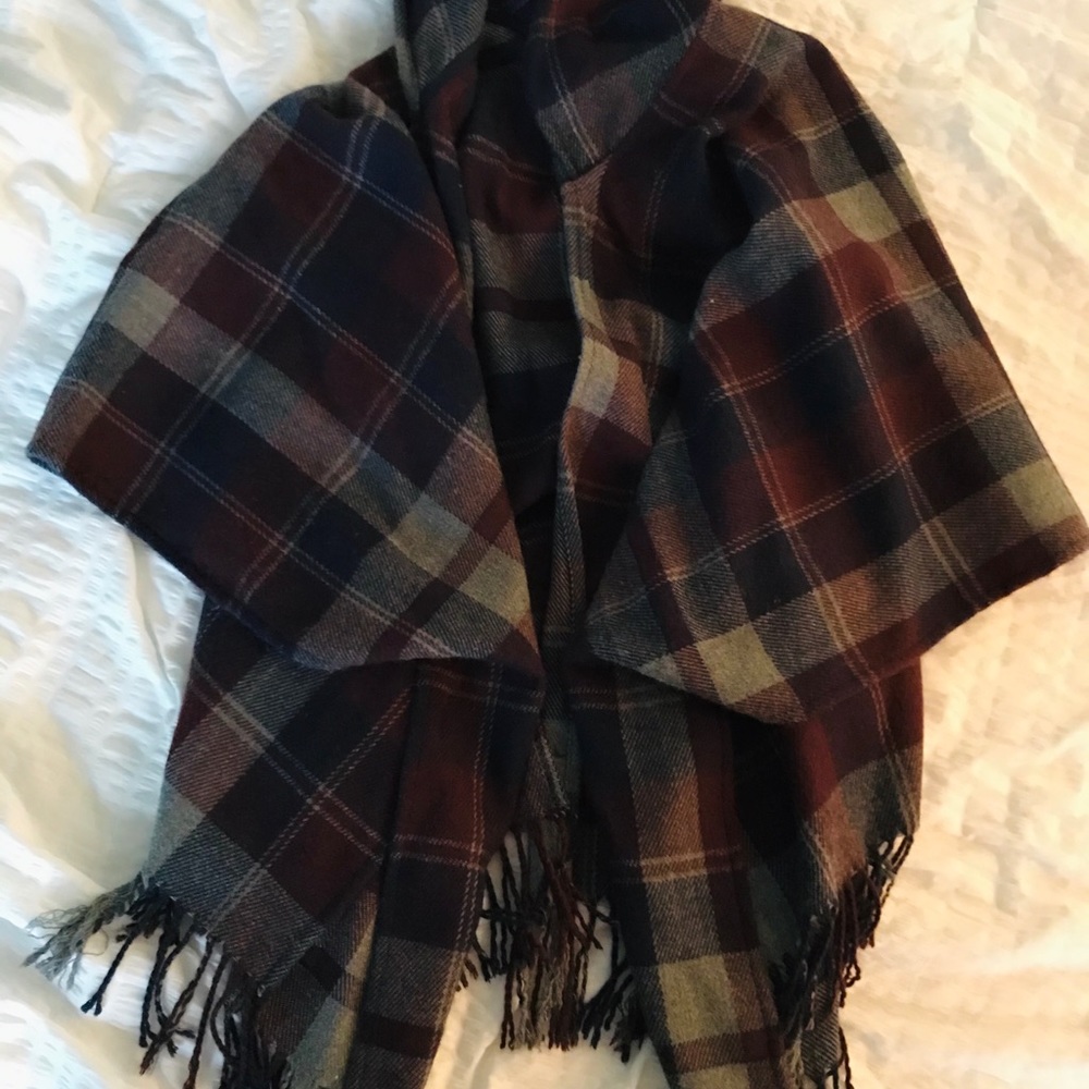 Plaid Cape/ Poncho